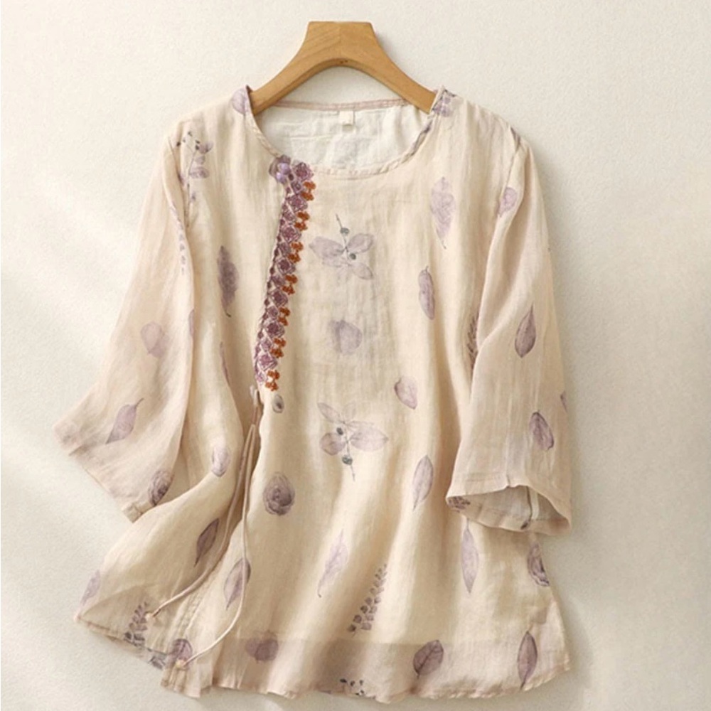 Floral Beige Women's Top
